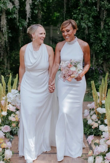 Amber Laign with her partner, Robin Roberts.